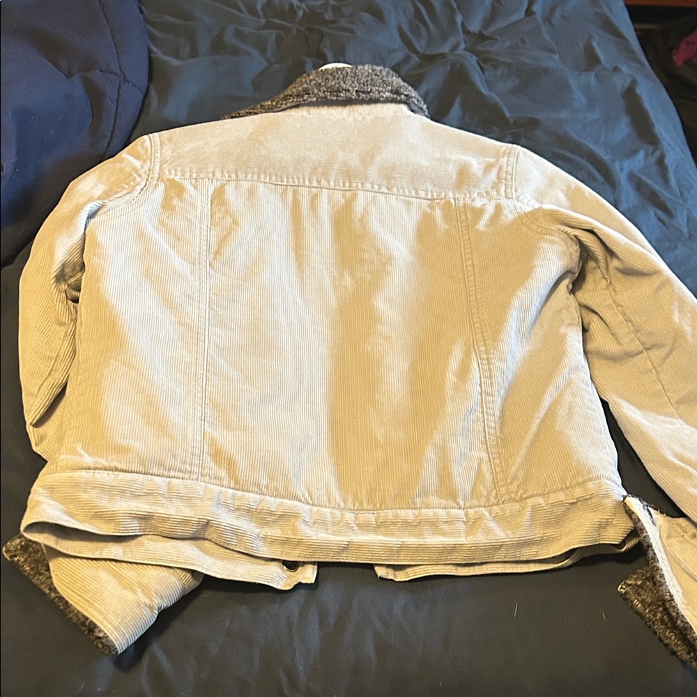 Billabong Light sky blue Corduroy Jacket with Gray Sherpa Collar - Picture 7 of 7